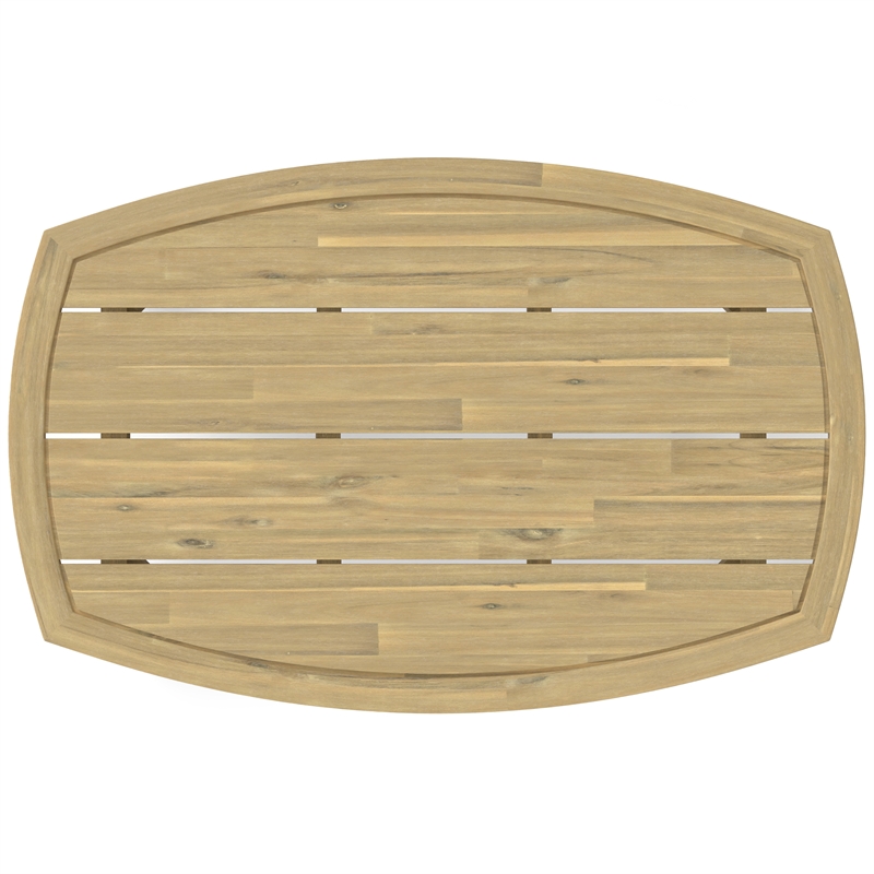 Pemberly Row 4Pc Outdoor Patio Set in Natural Fabric with Teak Finish