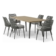 Pemberly Row 7-Piece Outdoor Extendable Dining Set in Grey with Acacia Wood
