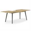Pemberly Row 9-Piece Outdoor Extendable Dining Set in Grey with Acacia Wood