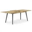 Pemberly Row 9-Piece Outdoor Extendable Dining Set in Grey with Acacia Wood