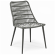 Pemberly Row Outdoor Dining Chair Set of 2 with Woven Rope in Gray