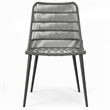 Pemberly Row Outdoor Dining Chair Set of 2 with Woven Rope in Gray