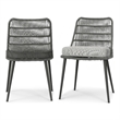 Pemberly Row Outdoor Dining Chair Set of 2 with Woven Rope in Gray