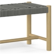 Pemberly Row Contemporary 6 Piece Outdoor Dining Set in Light Teak/Black