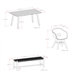 Pemberly Row Contemporary 6 Piece Outdoor Dining Set in Light Teak/Black