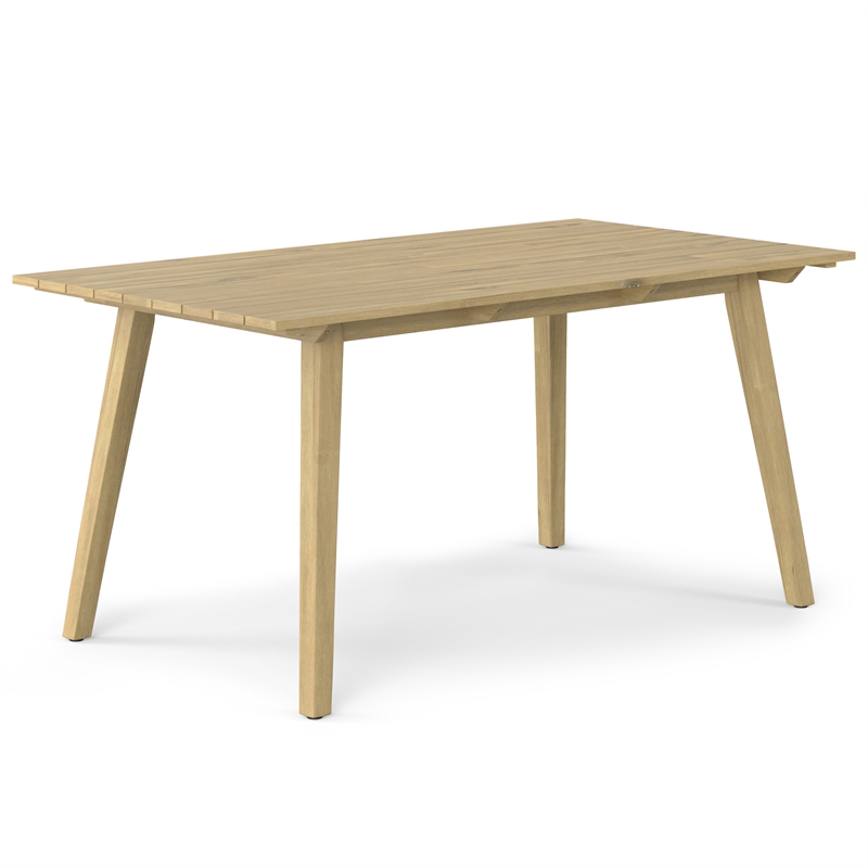Pemberly Row Contemporary 6 Piece Outdoor Dining Set in Light Teak/Pebble Gray