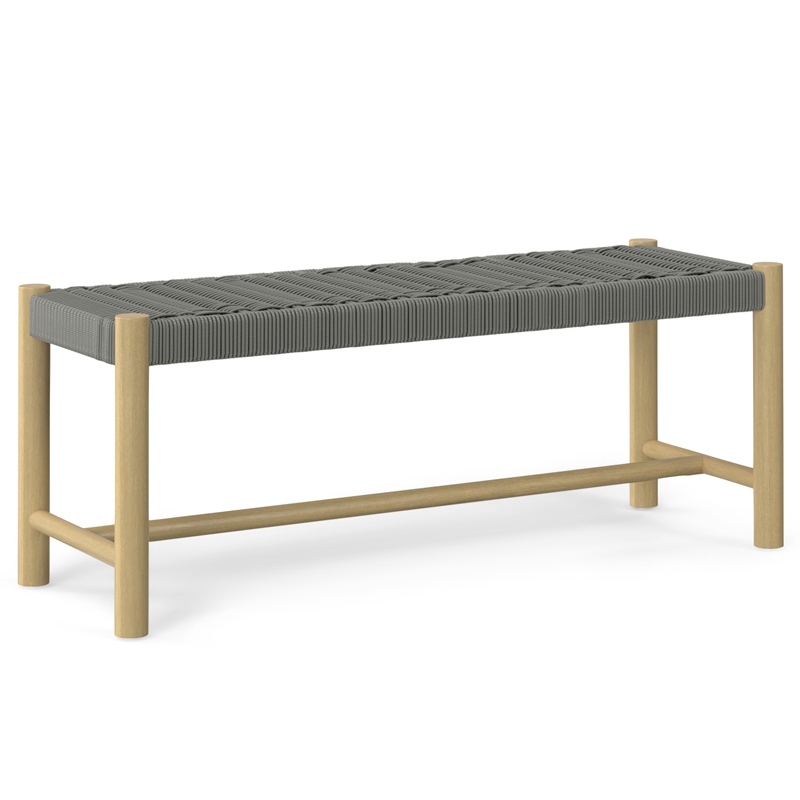 Pemberly Row Contemporary 6 Piece Outdoor Dining Set in Light Teak/Pebble Gray