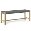 Pemberly Row Contemporary 6 Piece Outdoor Dining Set in Light Teak/Pebble Gray