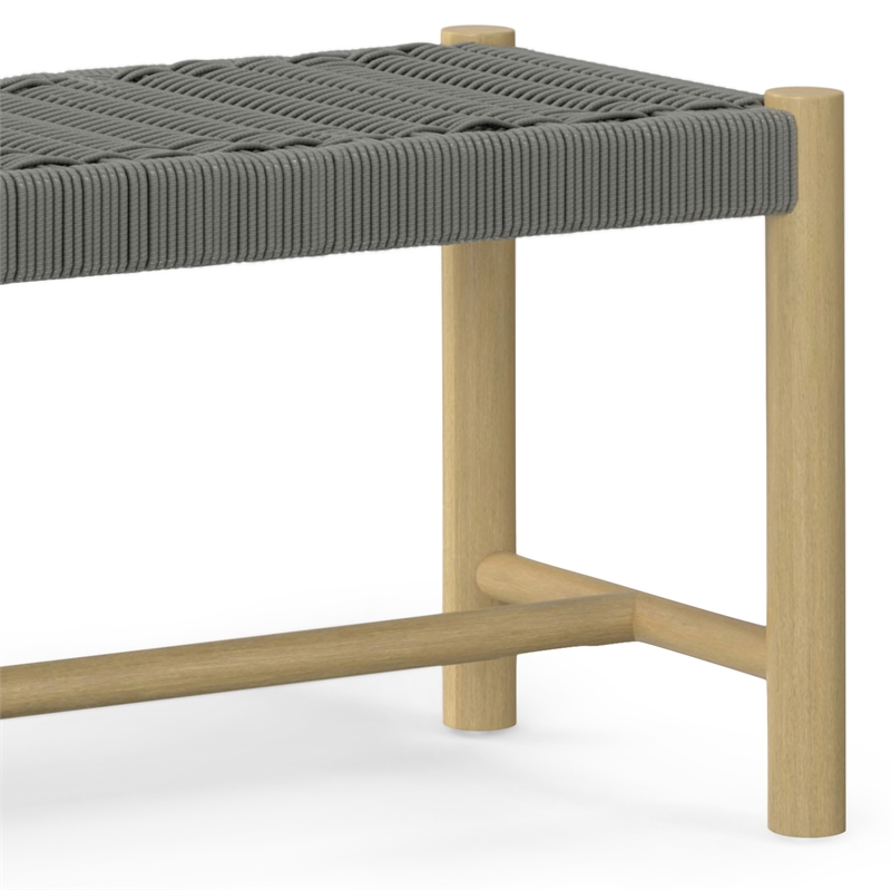 Pemberly Row Contemporary 6 Piece Outdoor Dining Set in Light Teak/Pebble Gray