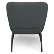 Pemberly Row Mid Century Accent Chair in Steel Grey Linen with Pillow