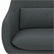 Pemberly Row Mid Century Accent Chair in Steel Grey Linen with Pillow