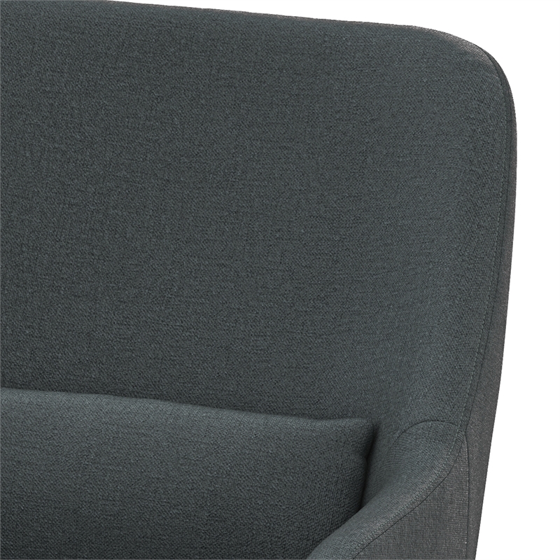 Pemberly Row Mid Century Accent Chair in Steel Grey Linen with Pillow