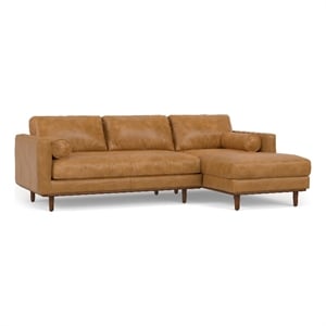 Pemberly Row Right Sectional Sofa in Sienna Genuine Leather