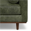 Pemberly Row Mid-Century Modern Armchair in Moss Green Genuine Leather
