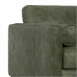 Pemberly Row Mid-Century Modern Armchair in Moss Green Genuine Leather