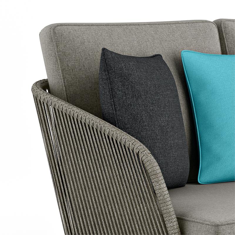 Pemberly Row 75 in Outdoor Sofa in Sand Drift Fabric with Acacia Wood Base