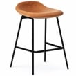 Pemberly Row Counter Height Stool Set of 2 in Camel Brown Faux Leather