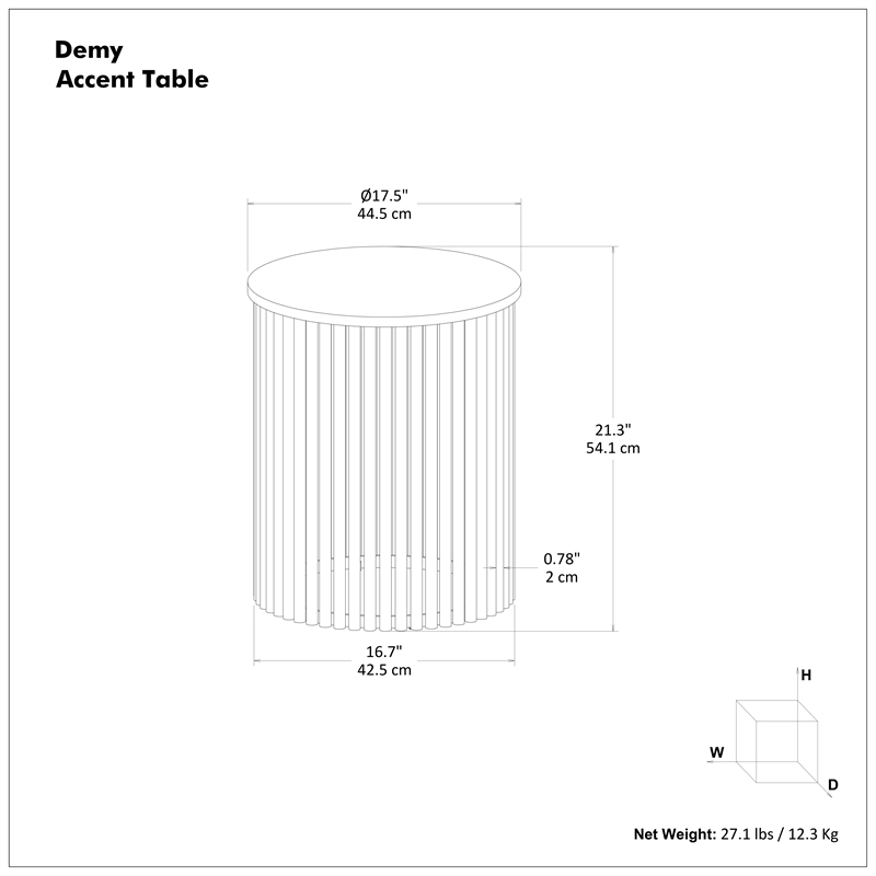 Pemberly Row Metal Accent Table with Black Marble Top and Black Base