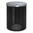 Pemberly Row Metal Accent Table with Black Marble Top and Black Base