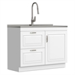 Pemberly Row 46-Inch Utility Sink and Cabinet in Pure White