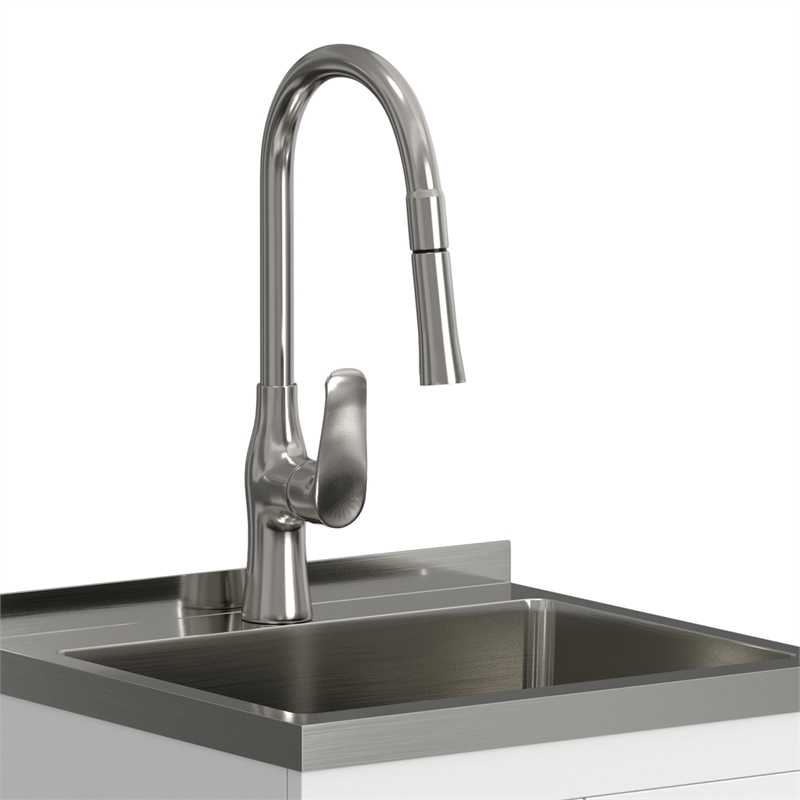 Pemberly Row 20-Inch Utility Sink and Cabinet in Pure White
