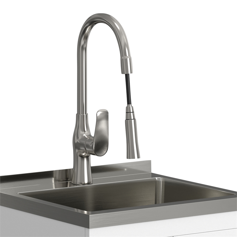 Pemberly Row 20-Inch Utility Sink and Cabinet in Pure White