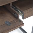 Pemberly Row Solid Rubberwood Industrial Desk Walnut Brown 60