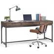 Pemberly Row Solid Rubberwood Industrial Desk Walnut Brown 72