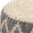 Pemberly Row Round Pouf in Gray and Natural Braided Jute