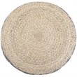 Pemberly Row Round Pouf in Gray and Natural Braided Jute