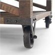 Pemberly Row Mango Wood Square Coffee Table in Distressed Dark Brown