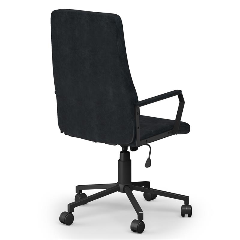 Pemberly Row Adjustable Swivel Office Chair in Distressed Blue Faux Leather