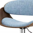 Pemberly Row Adjustable Swivel Bar Stool in Denim Blue Fabric