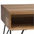 Pemberly Row Rectangle Lift Top Coffee Table in Mango Wood and Metal