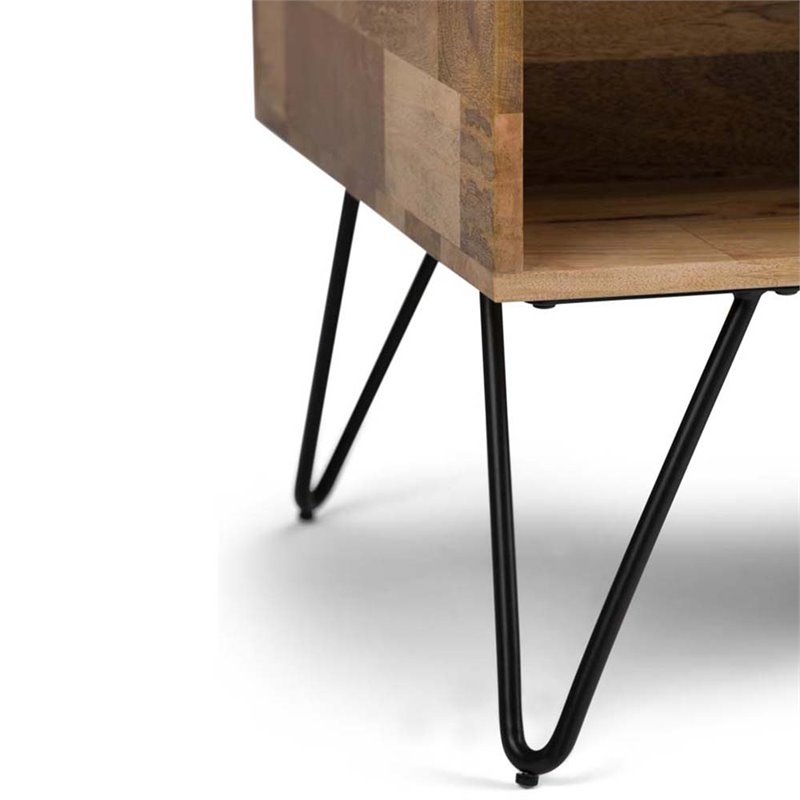 Pemberly Row Rectangle Lift Top Coffee Table in Mango Wood and Metal