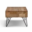 Pemberly Row Rectangle Lift Top Coffee Table in Mango Wood and Metal