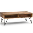 Pemberly Row Rectangle Lift Top Coffee Table in Mango Wood and Metal