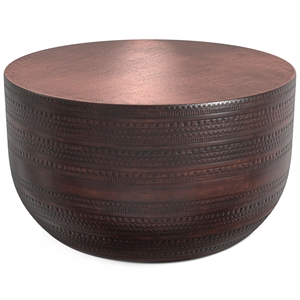 Pemberly Row 29.5&quot Wide Metal Coffee Table in Oil Rubbed Bronze Iron