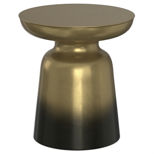 Pemberly Row 17&quot Metal Accent Table in Black/Gold Ombre Finish