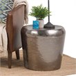 Pemberly Row 23 Inch Wide Metal Accent Table in Antique Silver Finish