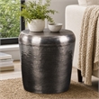 Pemberly Row 23 Inch Wide Metal Accent Table in Antique Silver Finish