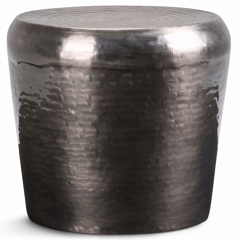 Pemberly Row 23 Inch Wide Metal Accent Table in Antique Silver Finish