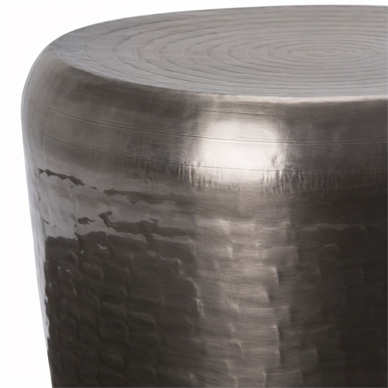 Pemberly Row 23 Inch Wide Metal Accent Table in Antique Silver Finish