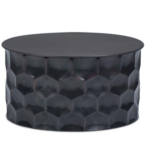 Pemberly Row 31&quot Metal Coffee Table with Storage in Antique Bronze