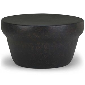 Pemberly Row Industrial 33&quot Metal Coffee Table in Rustic Bronze