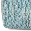Pemberly Row Boho Square Pouf in Patterned Teal Melange Cotton