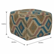 Pemberly Row Boho Round Pouf in Multi-Color Jute and Cotton
