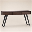 Pemberly Row Console Sofa Table Acacia Hardwood Distressed Charcoal Brown