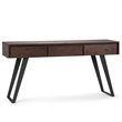 Pemberly Row Console Sofa Table Acacia Hardwood Distressed Charcoal Brown