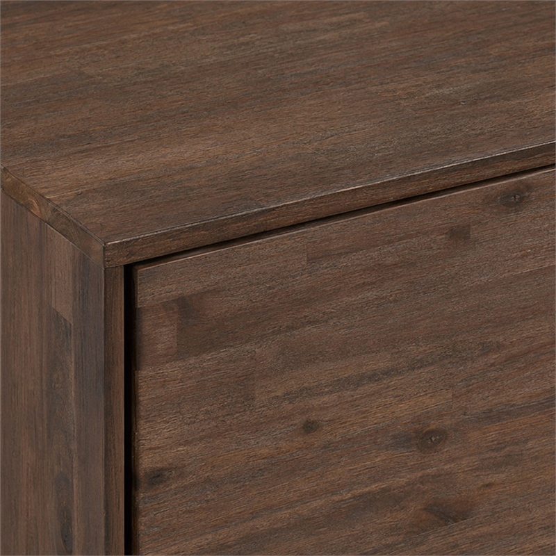 Pemberly Row Sideboard Buffet in Distressed Charcoal Brown with Storage